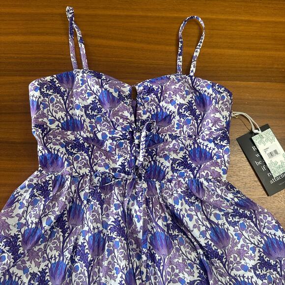 Hyacinth House Purple Multi Floral Corinne Cut-Out Midi Dress, nwt size medium - Picture 5 of 12